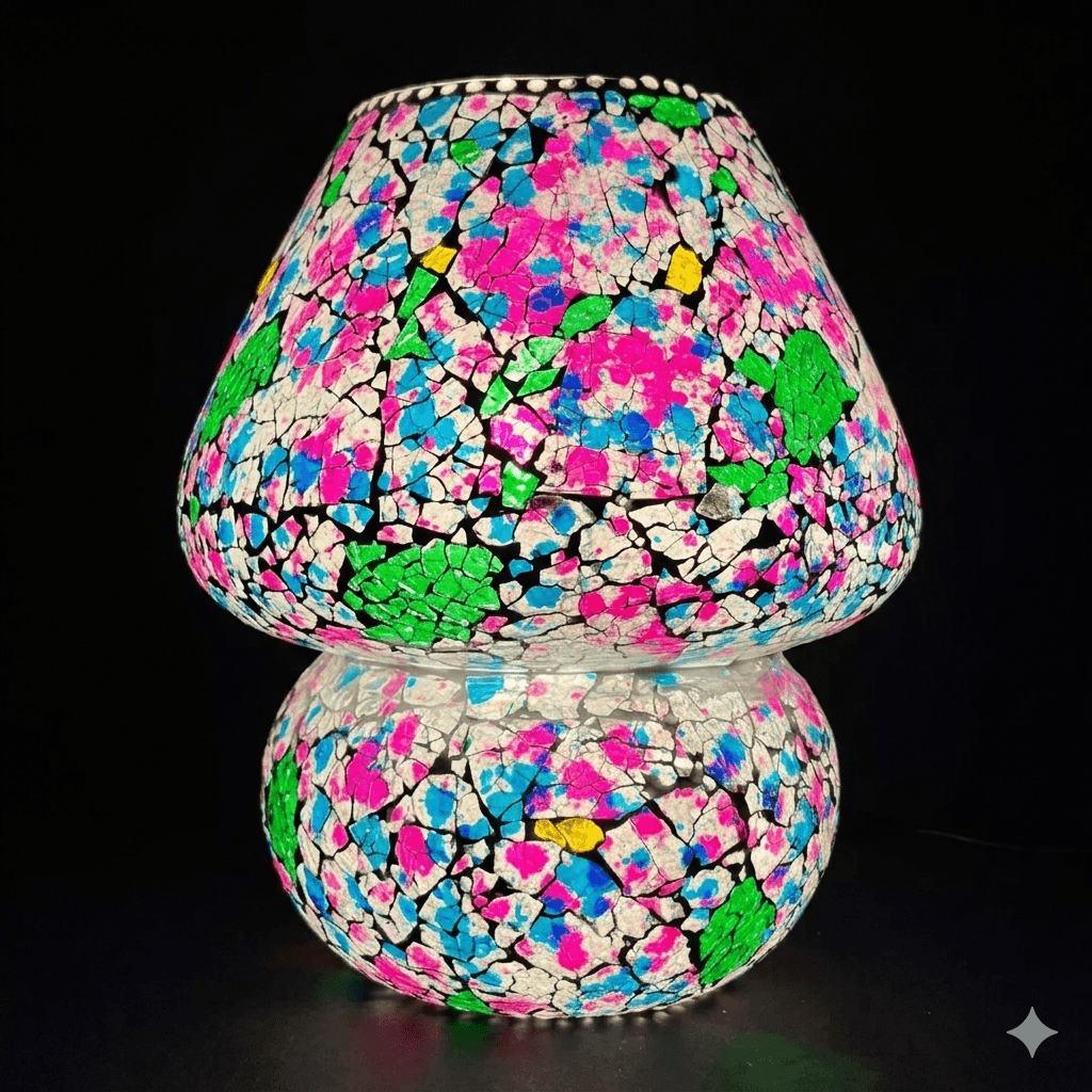 Luxury Handcrafted Textured Glass Table Lamp | Decorative Ambient Bedside Light
