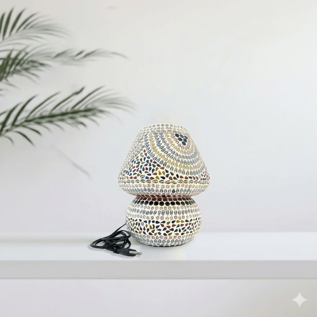 Mosaic Lumiere Mushroom Lamp in the atelier