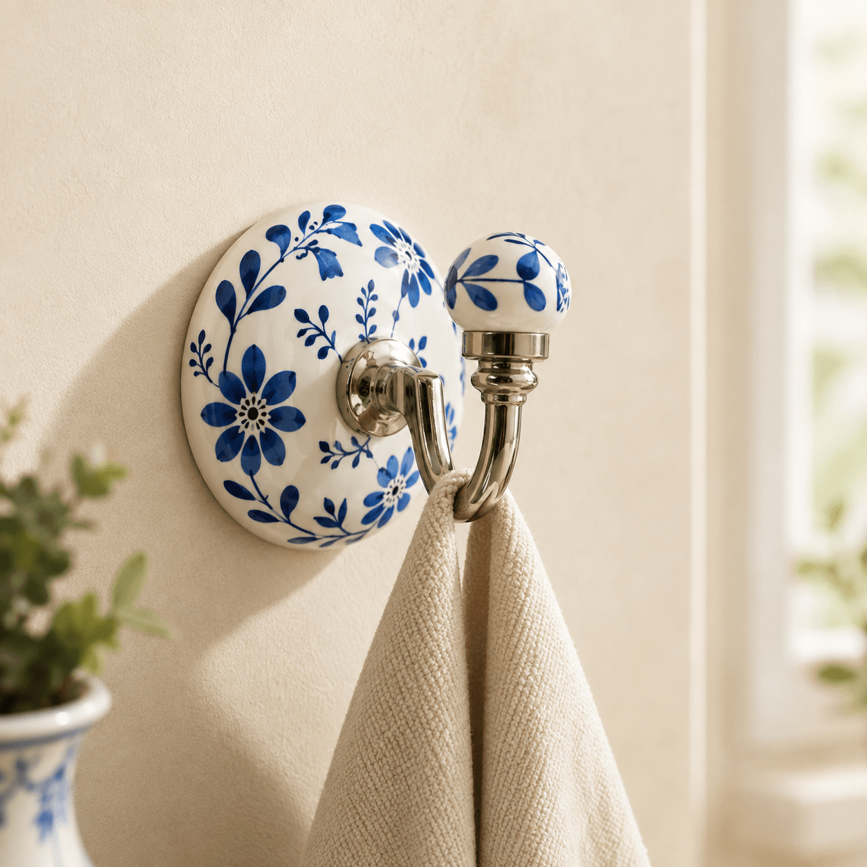 Aesthetic Modern Design Ceramic Nickel Wall Hook - Pack Of 4