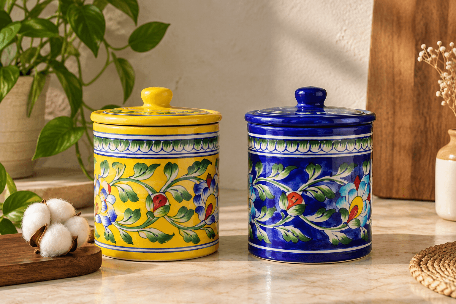 Celestia Blue Pottery Jar