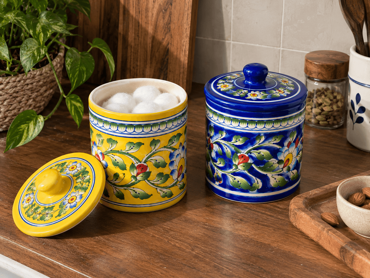 Celestia Blue Pottery Jar