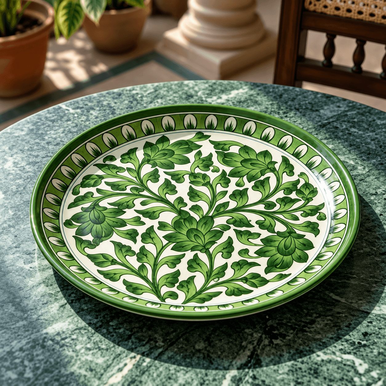 Blue Pottery Regular Design Handmade Wall Plate – 10 Inch