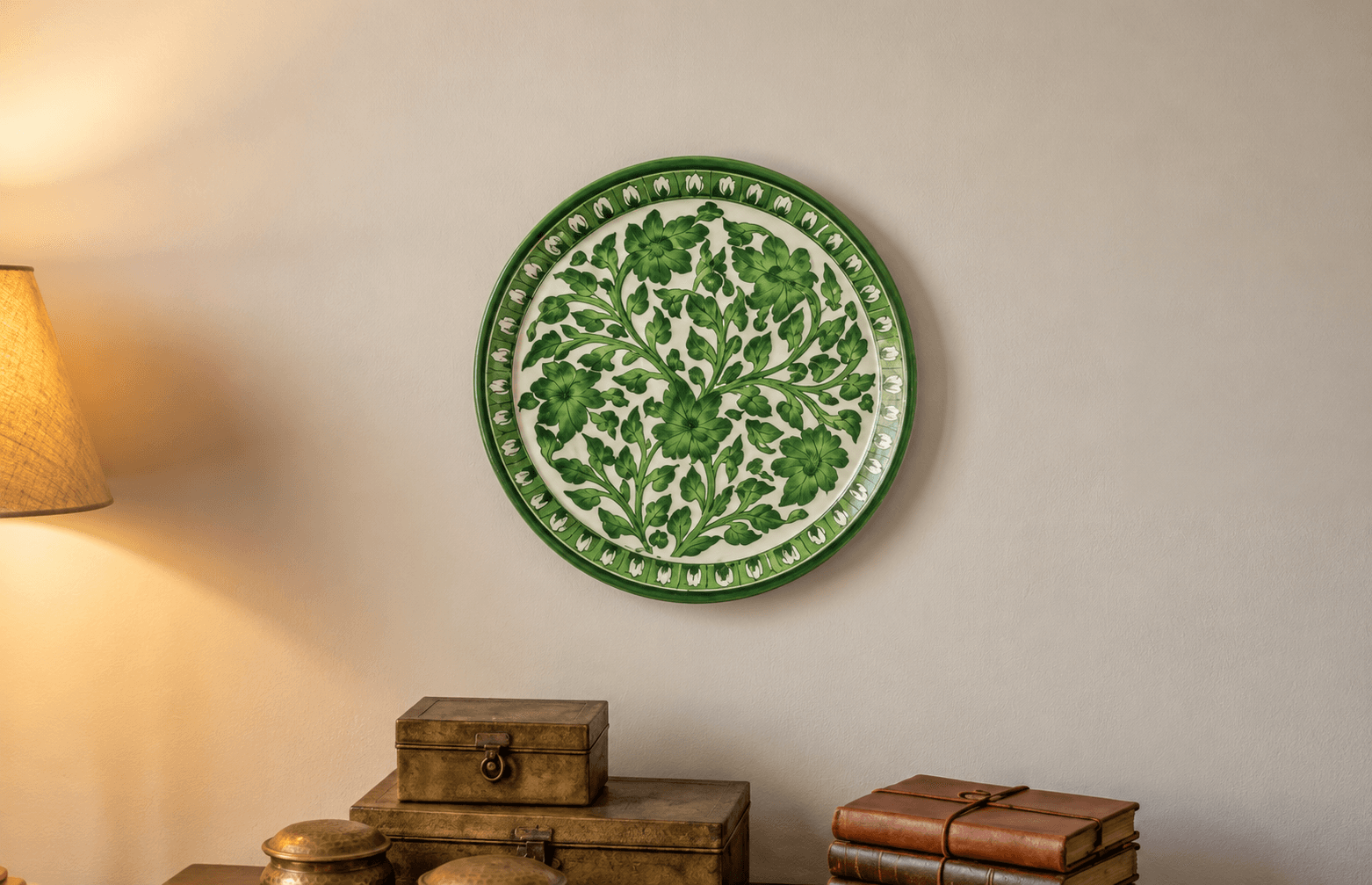 Blue Pottery Regular Design Handmade Wall Plate – 10 Inch