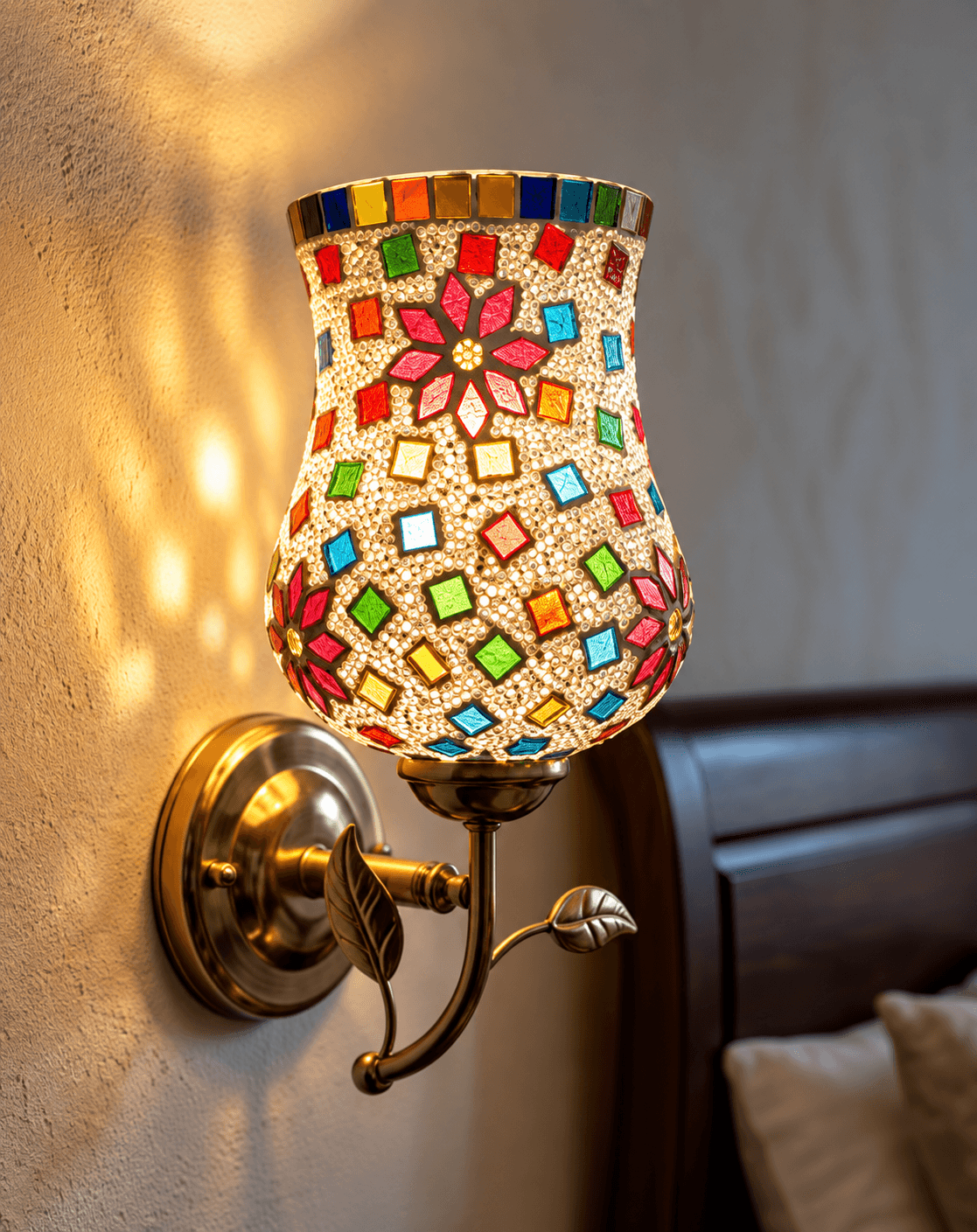 Handmade Mosaic Wall Lamp – Elegant Decorative Lighting