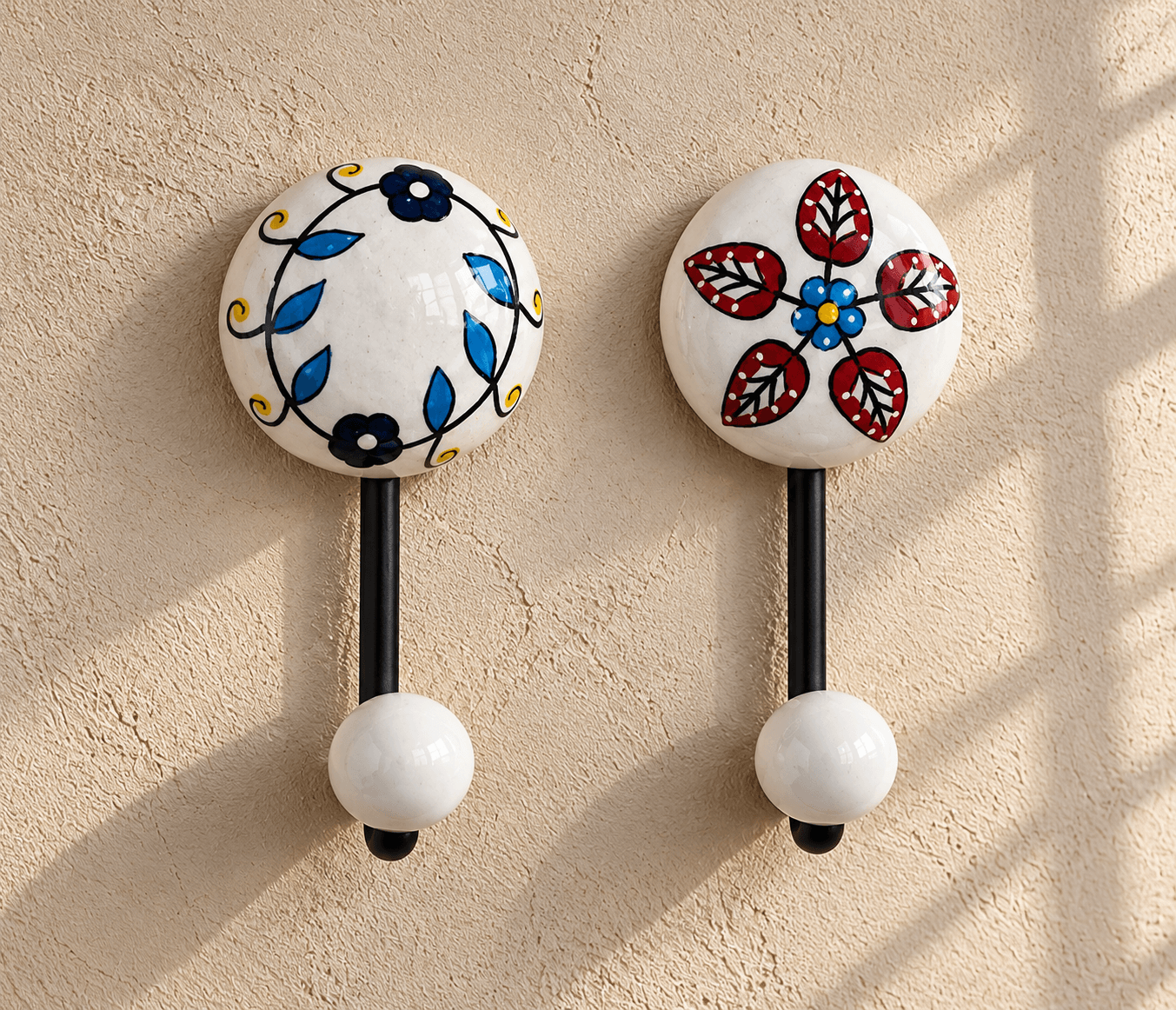 Ceramic Hand Design Wall Hanger - Set Of 2