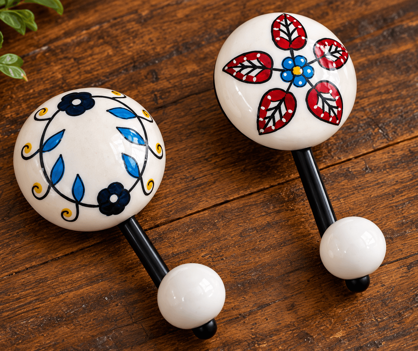 Ceramic Hand Design Wall Hanger - Set Of 2