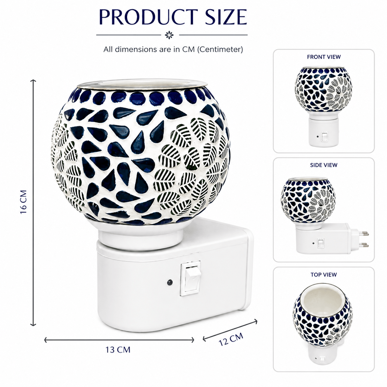 Handcrafted Oil Aroma Diffuser With Oil Fragrance — Mosaic · Multi colour