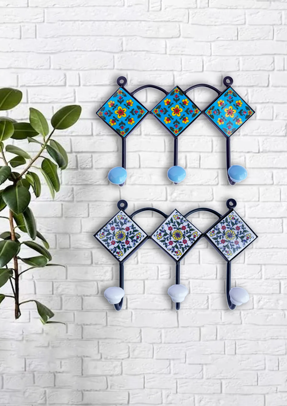 Celeste Ceramic Kite Wall Decor Hanger Assorted Design — L · Multicolour set of 2