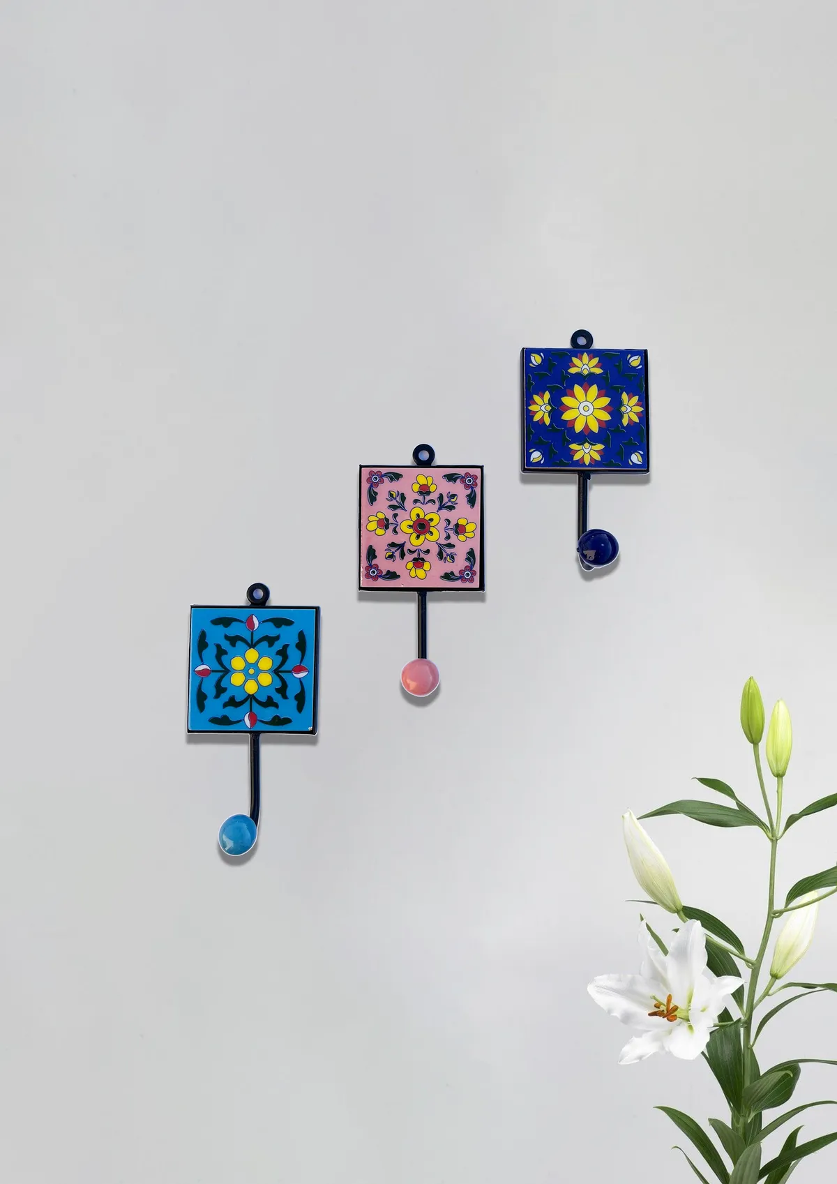 Flowered Design Iron Frame Hanger in the atelier