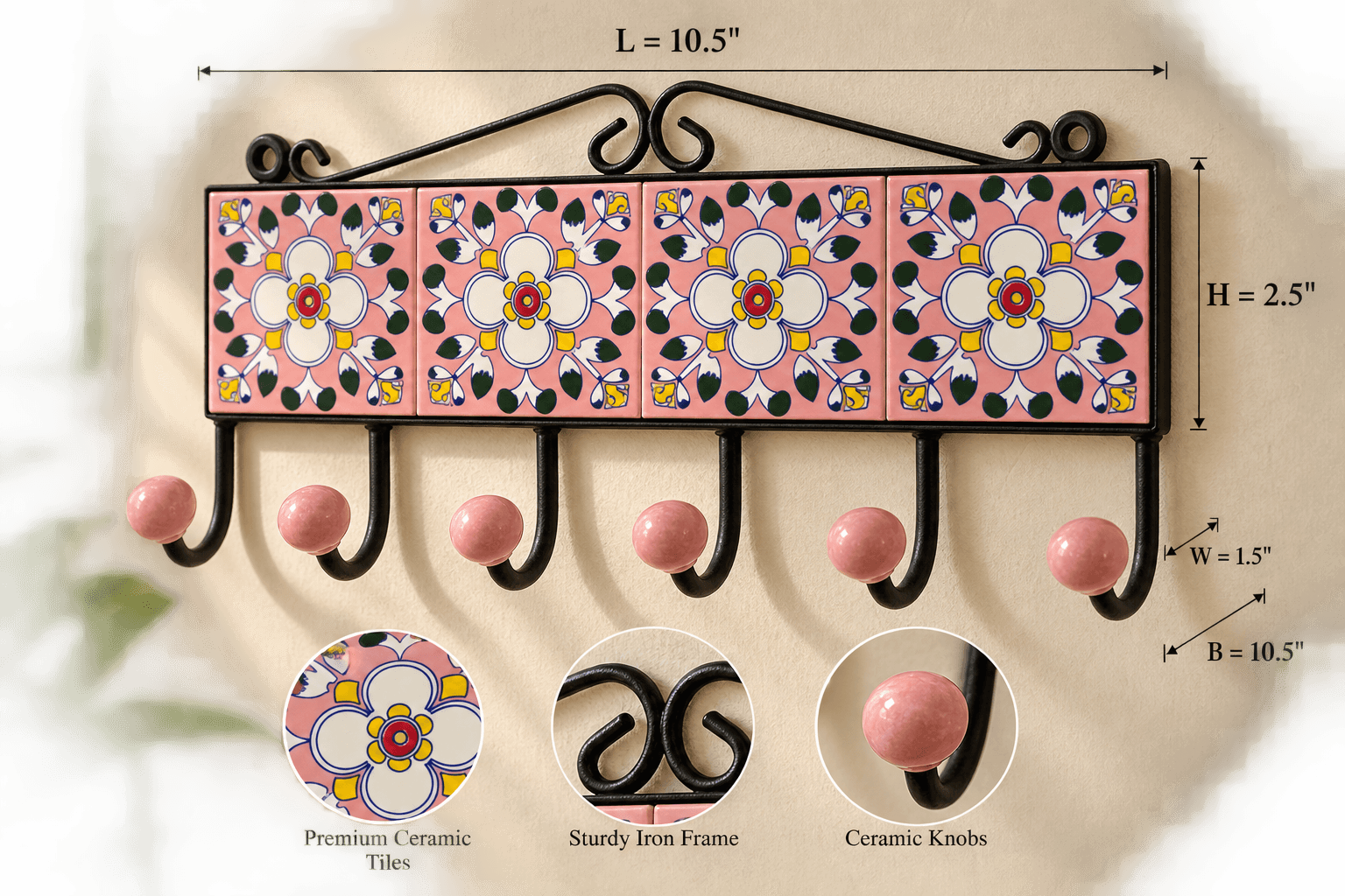 Flowered Design Iron Frame Hanger in the atelier