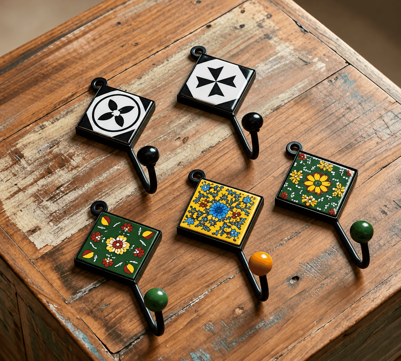 Celeste Ceramic Kite Wall Decor Hanger Assorted Design — S · Multicolour set of 5